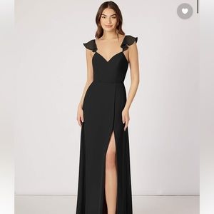 AZAZIE EVERETT
A-Line V-neck Ruched Chiffon Floor-Length Dress black